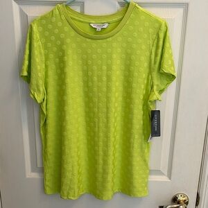 Liverpool Lime Green Dot-Texture Short Sleeve Tee NWT size large